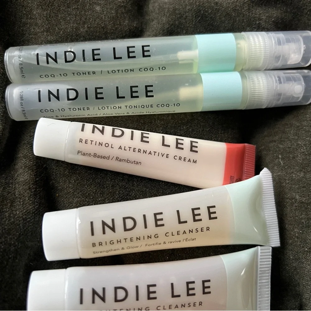 Indie Lee 7 piece bundle toner face cream cleanser set